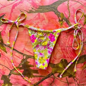 frankie’s bikinis floral print multicolor flower triangl bikini bottoms